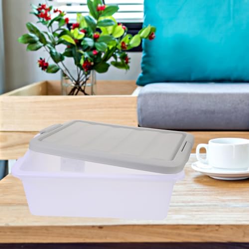 Boîte de rangement plastique avec couvercle bac empilable multifonction - 8