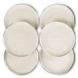 Mora - Juego de 6 platos llanos de cerámica Helix Swirl de 10 pulgadas,