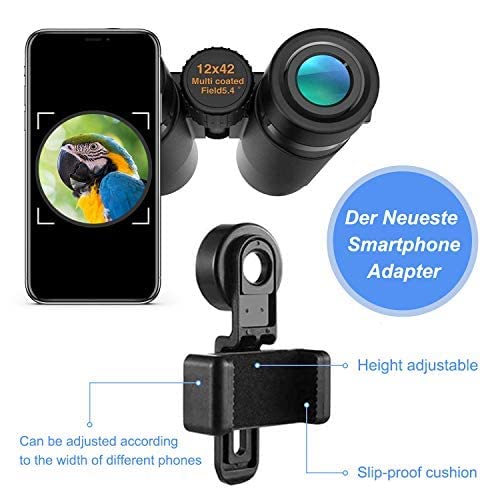 Kylietech 12X42 Binoculars For Adults With Universal Phone Adapter, Hd Waterproof Fogproof Compact Binoculars For Bird Watching, Hunting, Hiking, Sports, And Concerts With Bak4 Prism Fmc Lens #TOP4