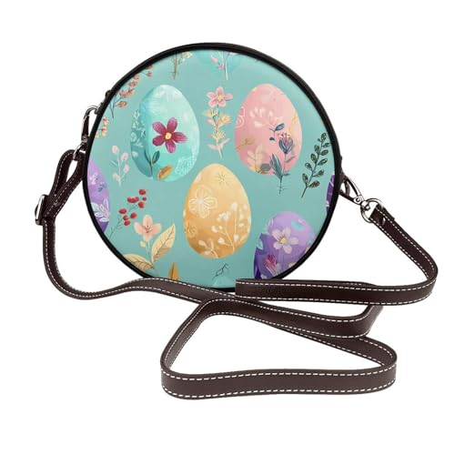Sac à bandoulière rond en cuir végétalien Eggs Flower, le cadeau parfait pour elle
