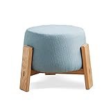 dypxg sgabello poggiapiedi rotondo ottomano,poggiapiedi moderno pouf in tessuto di lino pouf poggiapiedi,con sedile imbottito,per camera da letto e soggiorno,a