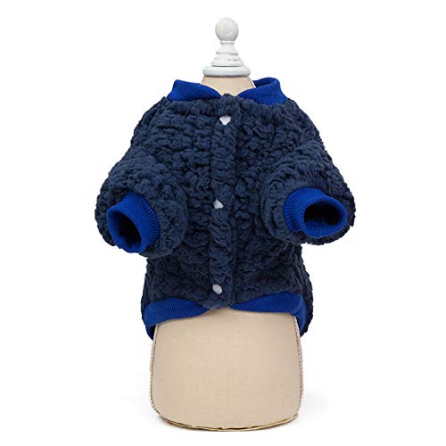 SMALLLEE_LUCKY_STORE Soft Sherpa Fleece Jumper for Small Dog Cat Sweatshirt Jacket Pullover Sweater Puppy Kitten Winter Coat Warm Pet Clothes,Dark Blue M - Image 3