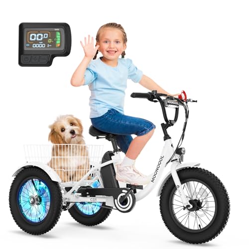 NAIZEA Electric Kids Bike - 16 inch Kids Trike for Boys Girls Age 6-12, e Bike for Children 250W, Kid Balance Bike with Adjustable Seat,Kid's Bikes with Basket, Children Bicycle Multiple Colors image 2