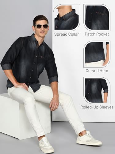 Image of Kuons Avenue Men's Denim Casual Shirt | Denim Shirt for Men
