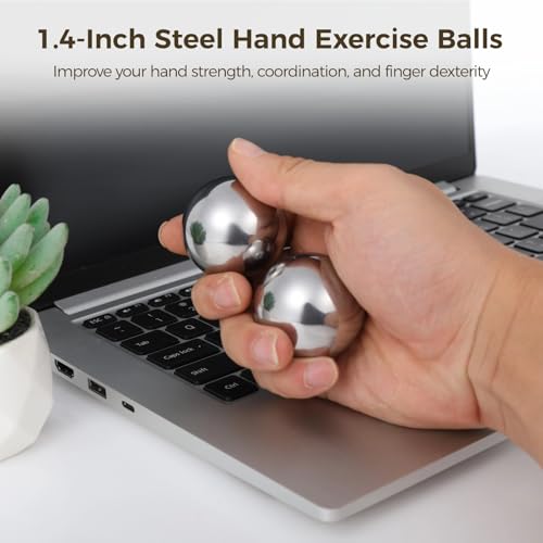Pelotas de ejercicio de mano para mejorar el agarre con bolas de Baoding de metal 2
