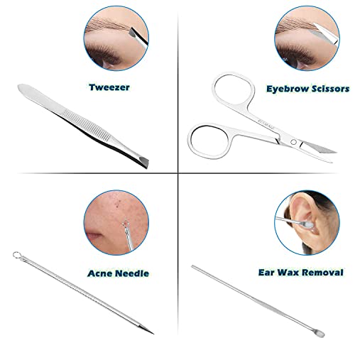 Malayas Finger Toe Nail Cutter Stainless Steel 12 pcs Personal Manicure Nail Scissors Set Nail Clipper Earpick Grooming Pedicure Kits Men/Women Nail Trimmer - Image 6