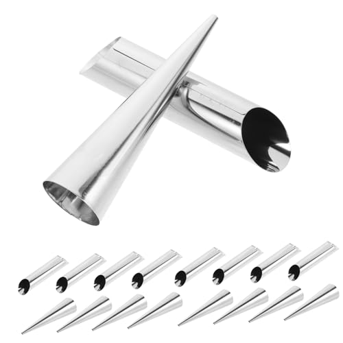 DECHOUS 16pc Stainless Steel Croissant Molds Form Bakeware for Sourdough Canoli Tubes Horn Molds