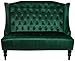 Christopher Knight Home Leora Modern Glam Tufted Velvet Wingback Loveseat, Emerald / Dark Brown
