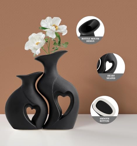 Jarrones de cerámica negra mate como centro de mesa y regalo original de bodas 5