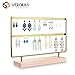 VERGILIUS Earrings Organizer Jewelry Display Wood Stand (44 Holes 2 Layers) (Gloden)