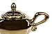 Disney's Aladdin Golden Genie Lamp Ceramic 32 Ounce Teapot Beautiful Magical Tea Brewing Kettle Whimsical Polished 32 Oz. Hot Beverage Serving Crock With Lid