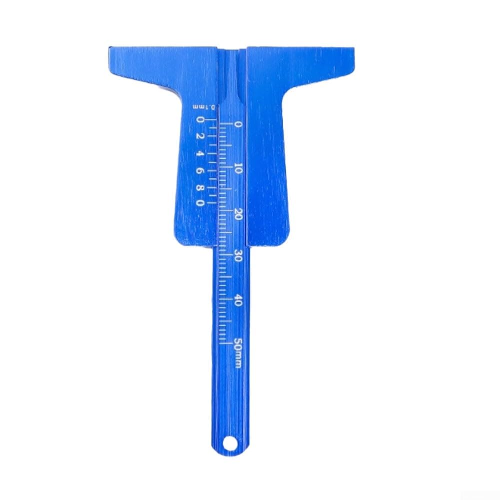 Misuratore di profondità del battistrada, da 0 mm a 50 mm, in acciaio inox, strumento di misurazione per auto, moto, camion, rimorchi, sonda resistente, design compatto (argento)