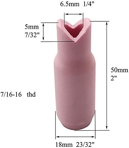 Image of RIVERWELD TIG Torch Ceramic Cups Outside Inside 90º 10N50 1 /4 inch 6.5mm 10pcs