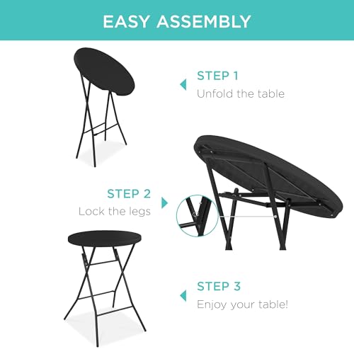 Best Choice Products SKY7163 32In Bar Height Folding Table, Round Indoor Outdoor Accessory For Patio thumb #6
