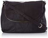 pieces sachs 503  PIECES Sip Leather Big Cross Over Bag, Sac bandoulière - Noir (Black)