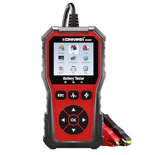 KONNWEI Autobatterie Tester KW331, 6V 12V 24V batterietester kfz 10-2000 CCA, batterie tester auto Lade-Anlasser-System Autoatterie analysator für Auto, LKW, Marine, Motorrad, SUV