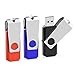 Produktbild TOPESEL USB-Speicherstick 16GB USB-Stick 3 Stück USB 2.0 Flash Drive Memory Stick Flash-Laufwerk Thumb Drive Pen Drive, 360° Drehbar Design mit Metalldeckel für Laptop, PC, Notebook Schwarz, Blau, Rot