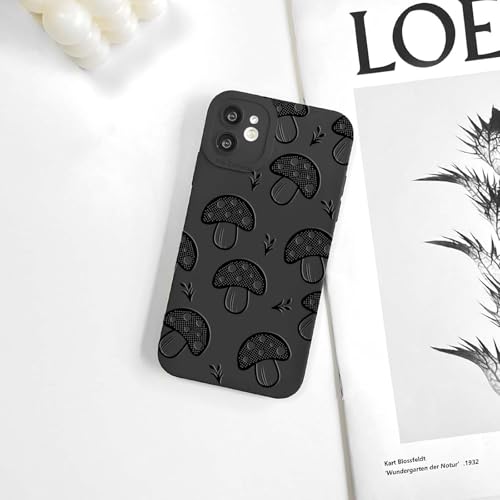 Lovmooful Compatible for iPhone 12 Case Cute Cool Mushroom Black Design for Girls Women Soft TPU Shockproof Protective Girly for iPhone 12-Mushroom by Lovmooful - Used condition - Image 2
