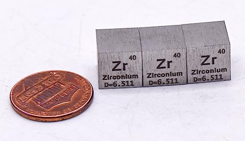 Image of 0.39 inch 10mm Zirconium Metal Cube Zr up to 99.9% Pure Periodic Table Element Engraved Density Collection Science Education Display Block Cube + Acrylic Case Box - 1PC