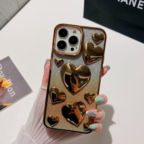 Coque iPhone 13 Pro antichoc silicone transparent paillettes or protectrice
