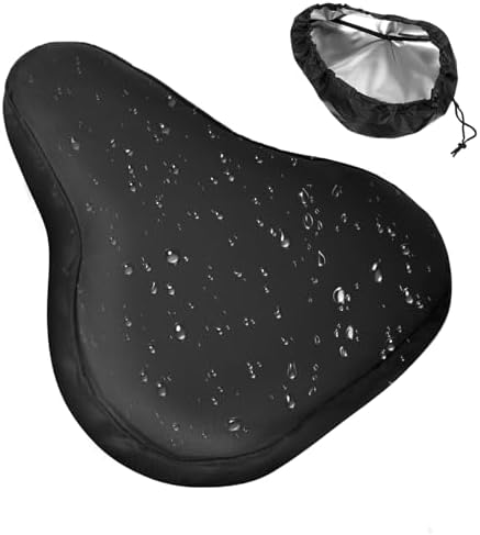 Apausvcm Bike Seat Cover, Waterproof Bicycle Seat Cover Black Rainproof Dustproof Bike Saddle Cover with Drawstring Washable Bikes Seat Cushion Cover for Women Men Mountain Road Bicycle