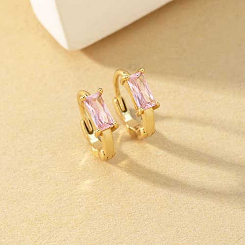 Image of DAILY VIBES Dainty Butterfly Cross CZ Small Huggie Hoop Earrings for Women | Hypoallergenic, 14K Gold Plated Hoops, Tiny Cubic Zirconia, Cartilage Hoop Earrings for Women Trendy