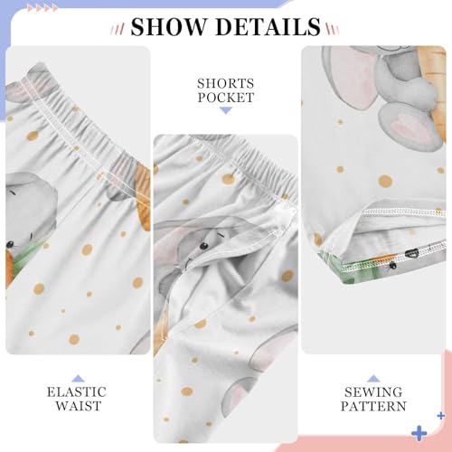 Rabbit Carrot Boys Pants Boys Athletic Pants Long Pant for Boywith Pockets Wide-Leg Size 6-14Y4