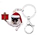 Porte Clef Doux Noël Acrylique Bulldog français DogBox Porte-clés Porte-clés Porte-Monnaie de Carte Fille Accessoire Sac Festival Femmes