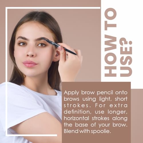 Image of Half N Half Eye Brow Artist Long Lasting Automatic Eyebrow Pencil & Brush | Sleek spoolie brush | Long-Lasting & Natural looking results | retractable pencil easy to use | Perfect arch - Brown
