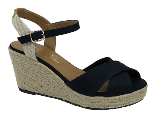 Image of Tom Tailor 1190101 Women’s Wedge Sandal, Navy, 6 UK