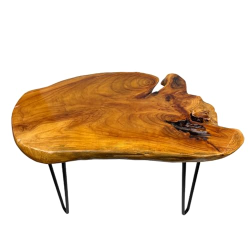 DONZIKLE Live Edge Coffee Table, Natural Fir Wood Coffee Table