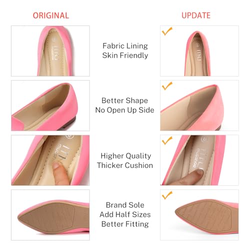 Image of MUSSHOE Black Flats for Women Pointed Toe-Comfortable Business Casual Work Shoes, Dressy Suede Slip On with Memory Foam for Office, Teacher & Standing All Day
