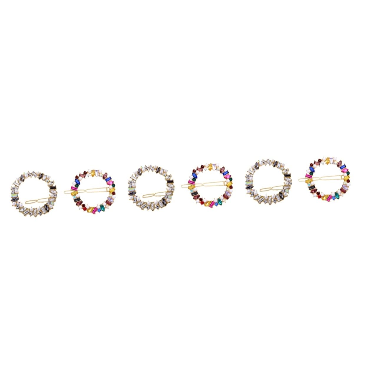 FRCOLOR 6piezas Pasadores De Pelo Geométricos Rhinestones Accesorios Coloridos Para Mujeres De Cabello Chic y Atractivas Para Ocasiones