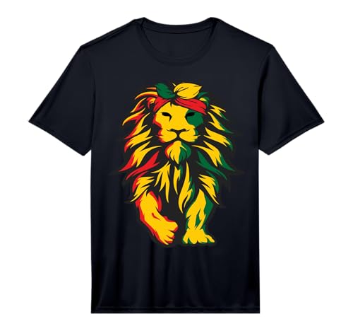 Lion Juneteenth Cool Black History African American Flag Performance T-Shirt