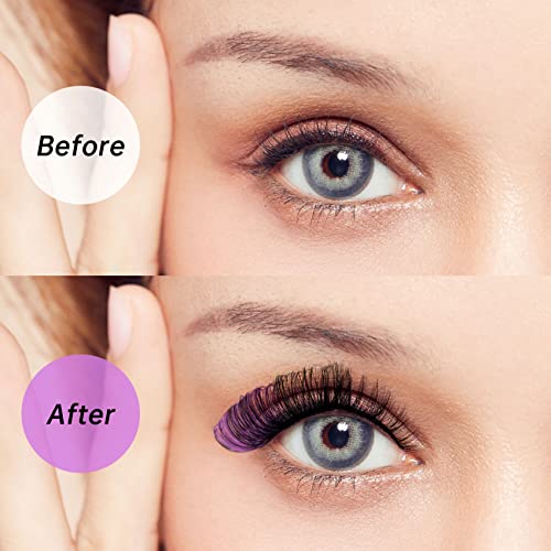 Suhome Colored Lashes Fluffy Russian Strip Lashes With Color Wispy D Curl Colored Eyelashes 5 Pairs Pack (Purple) #TOP2