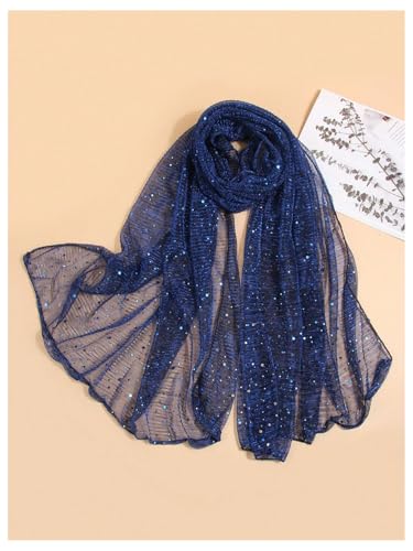 Image of Floerns Women's Sequin Bandana Square Scarf Silk Scarves Mesh Shawl and Wrap for Evening Dresses