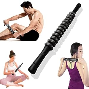 Muscle Roller Stick, Muscle Yoga Massage Roller Bar Fitness Beauty Tool for Athletes Relief Pain for Leg Back (Black)