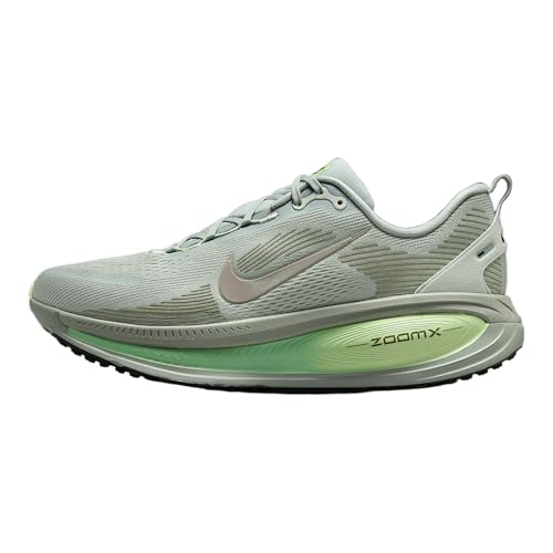 Nike Vomero 18 Men's Road Running Shoes (HM6803-002, Light Silver/Barely Volt/Dusty Olive/College Grey)