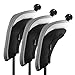Andux Golf Hybrid Club Head Covers with Dial No. Tag Pack of 3 (All The Same Size) Black/Grey