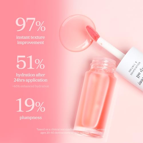 NOONI Korean Lip Oil - Applepeony | Long-Lasting, Moisturizing, Plumping, Revitalizing for Dry Lips, Waterproof, No Peel Off, Hydrating Lip Stain, Cute Stuff, 0.12 FL Oz