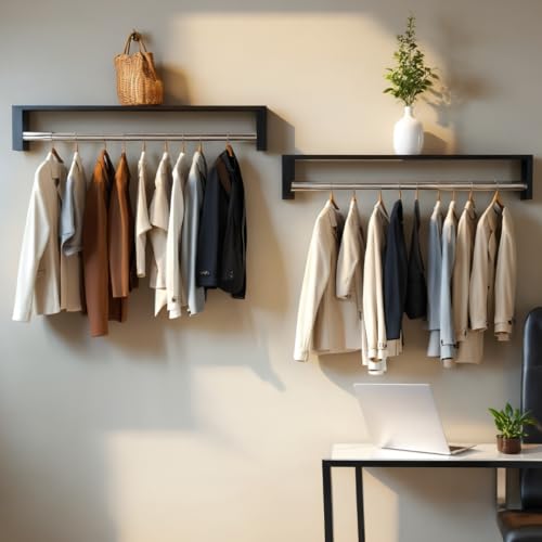 Kit 2 De Cabideiros De 50cm Arara Parede Suspensa Para Roupas