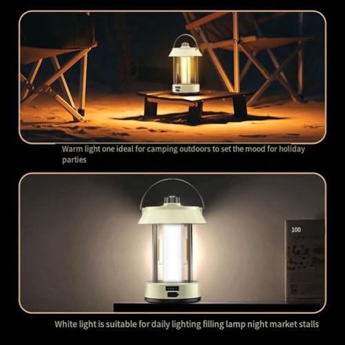 Lanterne de camping LED rechargeable avec éclairage d'atmosphère pour extérieur