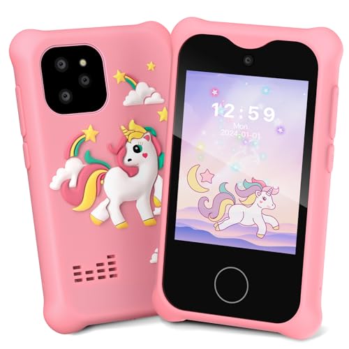 Adicop Pretend Smartphone 1080P Cámara Digital Pantalla Táctil 2.8 Pulgadas para 3-8 años para niñas y niños Cámara de Vídeo para Niños, Juguete para Regalos Navidad Cumpleaños -32GB (Azul)