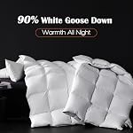 SWITTE 90% Hungarian Goose Down Duvet King Size, All Season Duvet Insert 850+ Fill Power, Soft 100% Organic Cotton Shell 1200TC Down Comforter, White(106"x90")