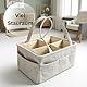 Wickelkorb Cord Beige - Wickelorganizer für Babys – Aufbewahrungskorb für Windeln, Feuchttücher und Babyartikel – Perfektes Baby Geschenk, Organizer für Wickeltisch und Wickeltasche