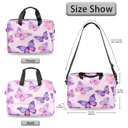 Maletín delgado para laptop 16 pulgadas morado con mariposa miniatura 5