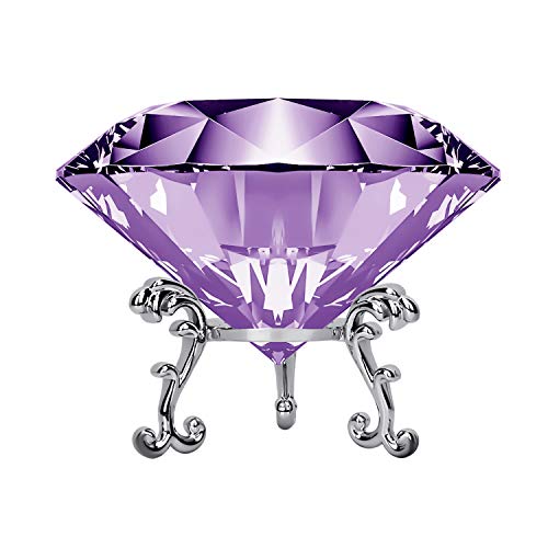 Cristal violet décoration mariage grand diamant de table Adwikoso 8cm