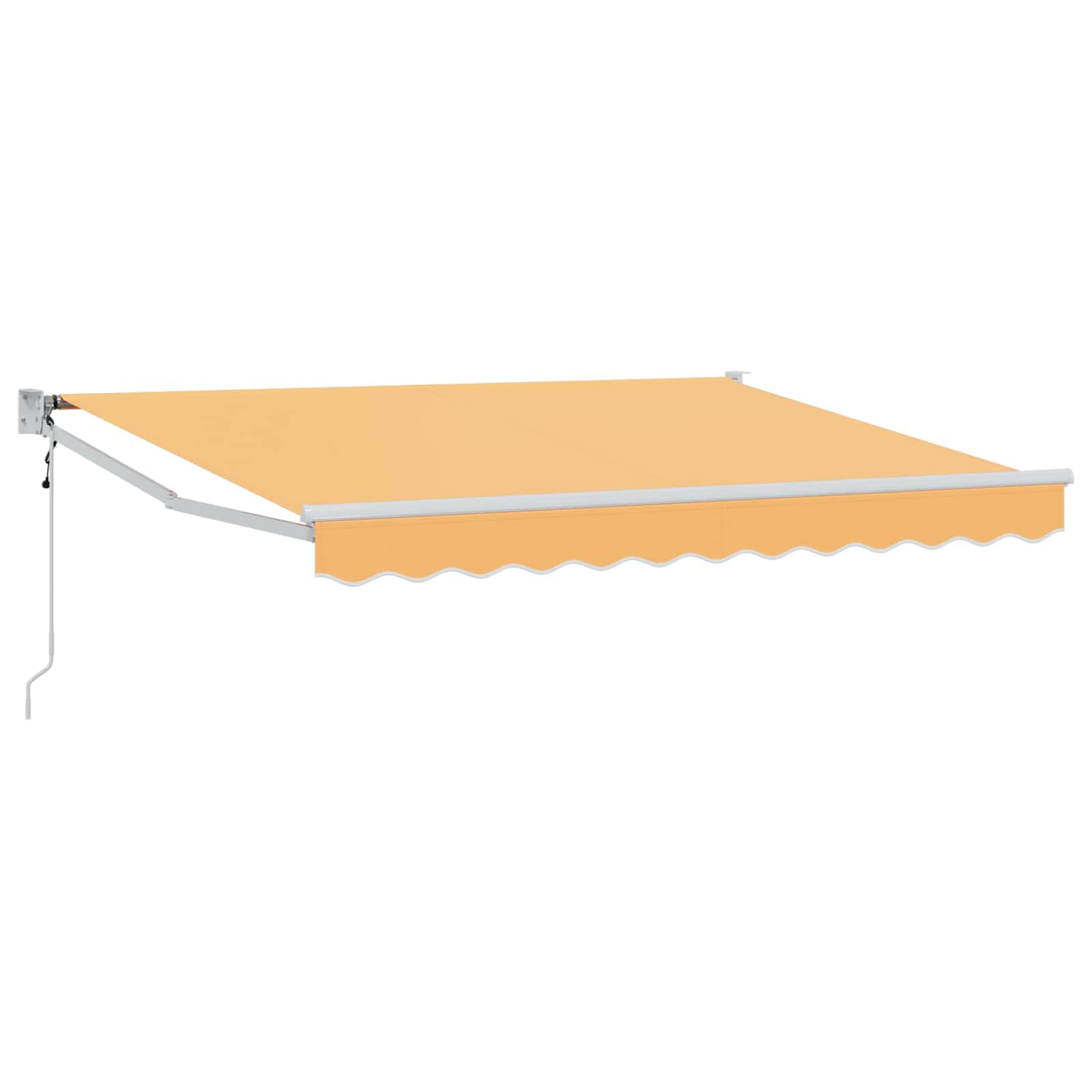 Gelenkarmmarkise 3,5 x 2,5 m mit Handkurbel 165 cm, Einziehbare Terrassenmarkise aus Polyester und Metall, Schattenspender für Balkon, Garten und Terrasse, Sand