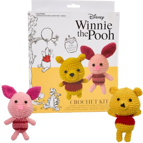 Innovative Designs Disney Winnie The Pooh Crochet Kit for Beginners DIY Crochet Kits for Adults Teens Kids Instruction Manual Pooh and Piglet