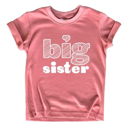 Big Sister Shirt Big Sister Announcement Toddler Shirts Girl Promoted Outfit Baby Girls Heart tee (US, Age, 12 Months, Mauve)